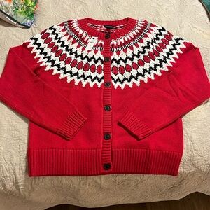talbots sweater with pattern